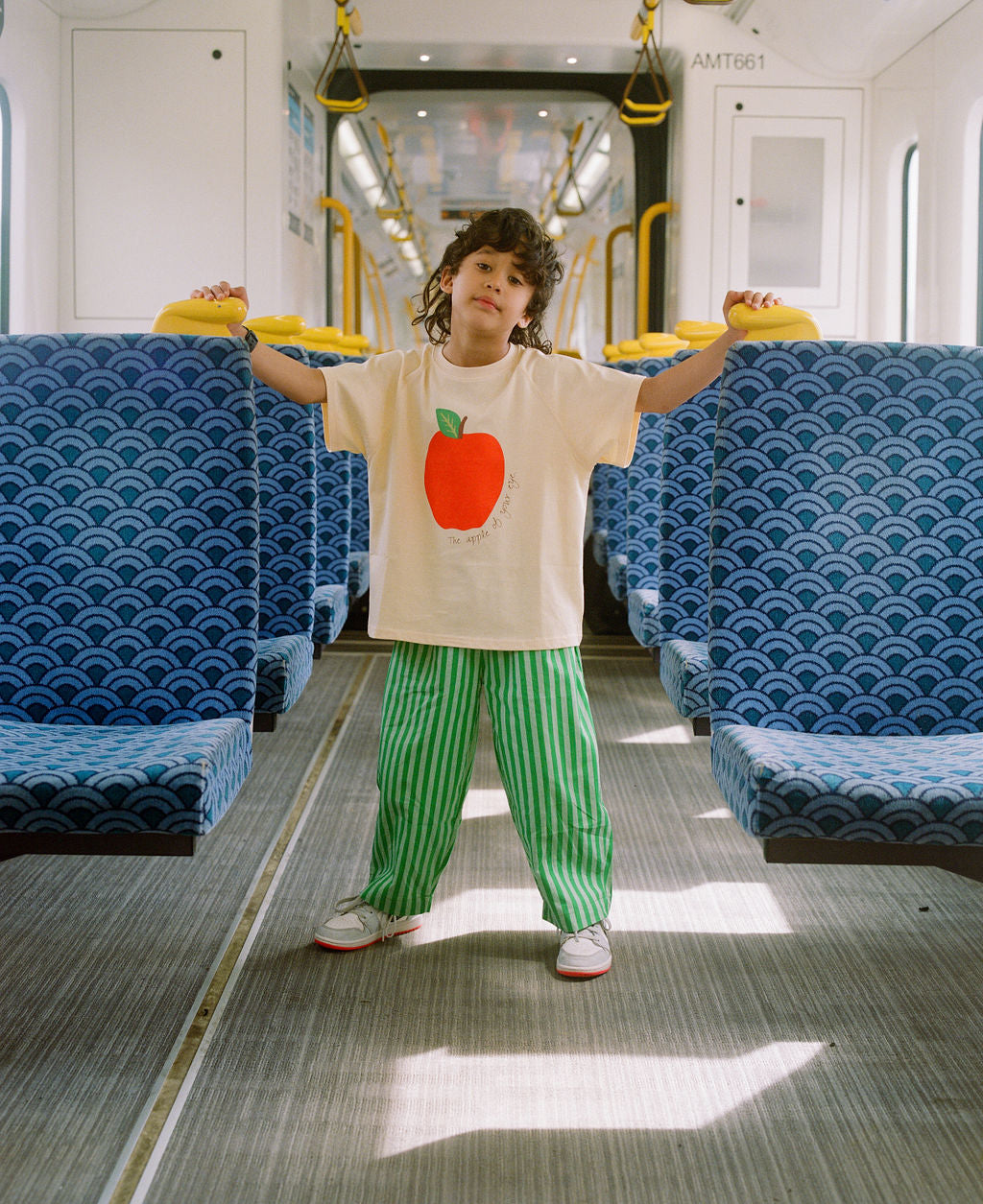 Stripe Cotton Pants - Apple Green