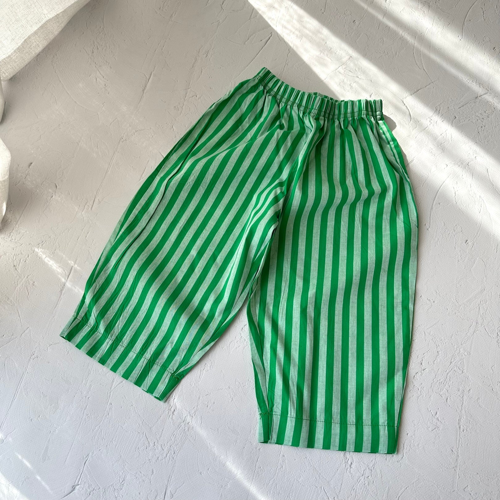 Stripe Cotton Pants - Apple Green