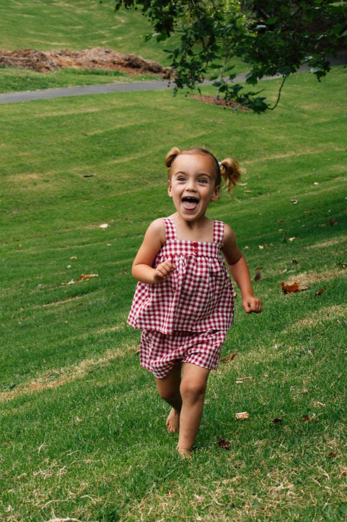 Gingham Summer 2-Piece Set - Red